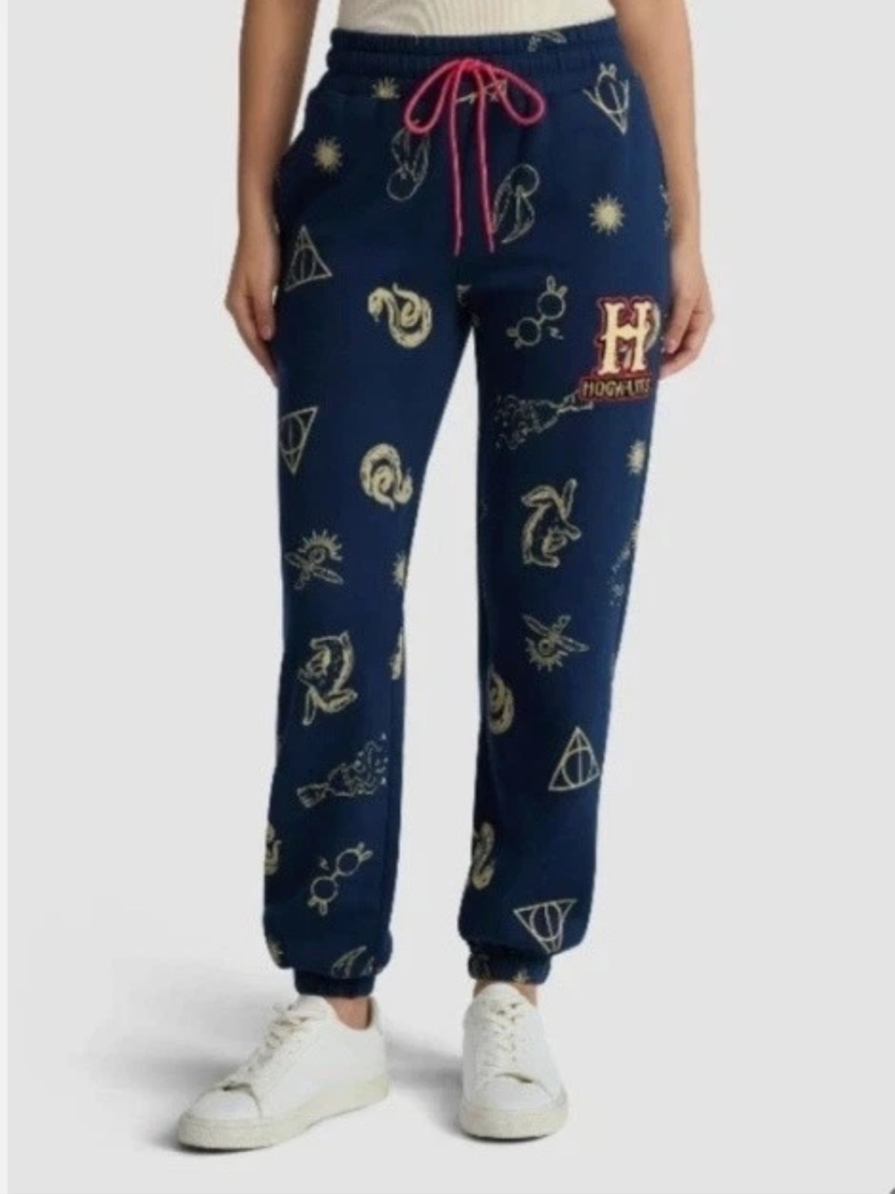 Harry Potter Hogwarts Blue Graphic Joggers Sweatpants Women's Large